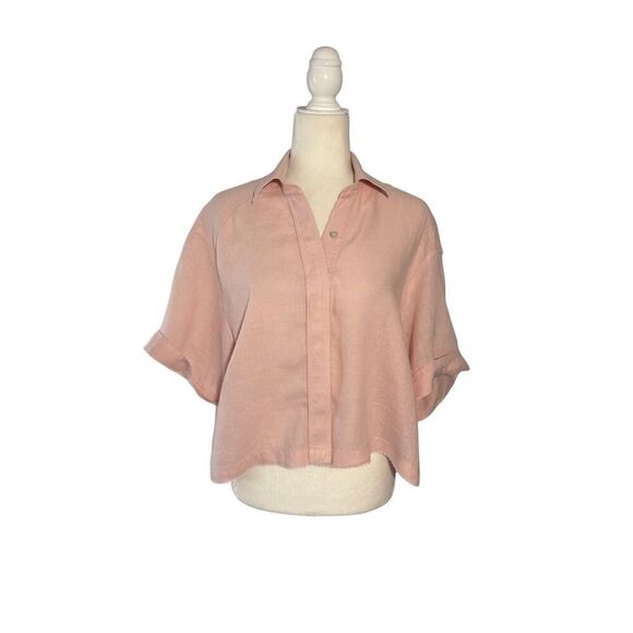 PQ Swim scalloped linen shirt - light pink - S - Picture 1 of 11